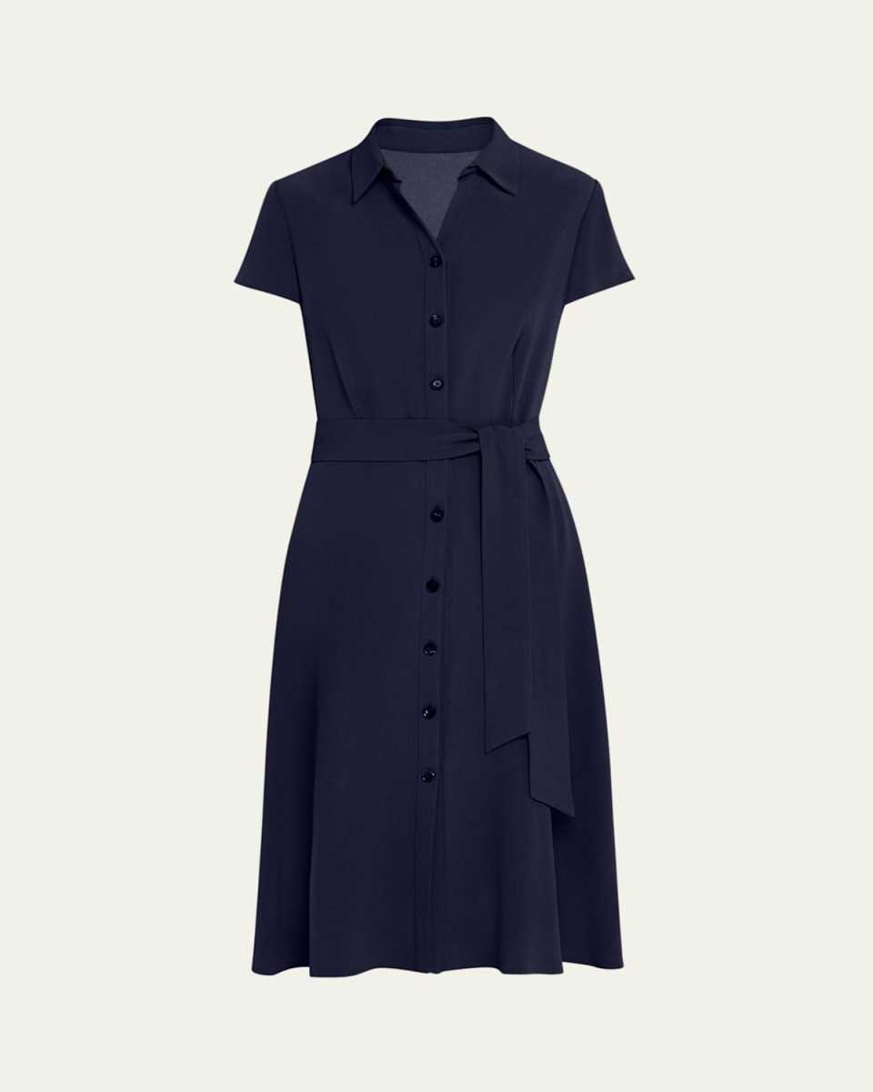 Short-Sleeve Buttoned Dress